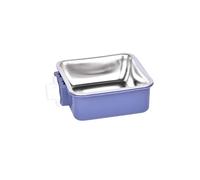 Hanging Pet Bowl, Removable Stainless Steel Dog Water Bowls for Crates & Cages for Pets Dogs Cats Guinea Rabbit (Dark Blue)