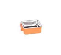 Hanging Pet Bowl, Removable Stainless Steel Dog Water Bowls for Crates & Cages for Pets Dogs Cats Guinea Rabbit (Orange)