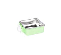 Hanging Pet Bowl, Removable Stainless Steel Dog Water Bowls for Crates & Cages for Pets Dogs Cats Guinea Rabbit (Green)