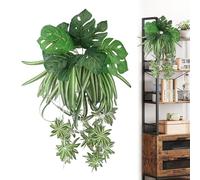 Hanging Plant Artificial Fake Plants 3 Varieties Artificial Plant Hanging Artificial Hanging Plants Like Real for Interior Decoration Bedroom Dining Table Decoration Sink Not Included