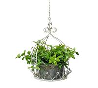 Hanging Plant Holder, Iron Birdcage Hanging Planter, Metal Wire Flower Pot Basket Wrought Plant Stands for Plants, Flowers, Garden, Patio, Balcony Outdoor and Indoor Décor