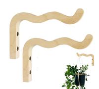 Hanging Plant Hook, 2 Pieces Wooden Hanging Plant Bracket, Plants Hangers Indoor,Wall Mounted Hangings Plants Hooks,Wall Brackets For Pot, Wind Chimes,Planter Baskets,Patio Garden Decorations