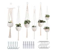 Hanging Plant Stand - Macrame Plant Hanger, Bohemian Stand For Indoor Use | Handcrafted Woven Design With Strong Cotton Ropes, Suspends Safely From