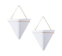 Hanging Planter,2 Pack Ceramic Geometric Wall Planters Plant Holder Container,Wall Planter Triangle Ceramic Hanging Planters Succulent Plant Pot Container Decoration-Wall Triangle Plant Pots