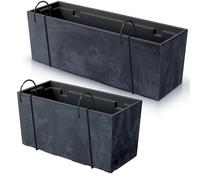 Hanging Planter Flower Pot with Liner Inner Concrete Fence Balcony Railing Patio