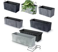 Hanging Planter Flower Pot with Liner Inner Concrete Fence Balcony Railing Patio