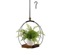 Hanging Planter for Indoor Plants, Black Plant Hanger Indoor with Sturdy Wood Base, Modern Boho Macrame Plant Hanger for 3-5.5 Inch Pot, Hanging Wall Ceiling Window Home Decor (Pots Not Included)