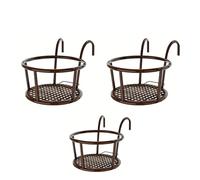Hanging Planter Rack for Railings, Wrought-Iron Metal Planter with Hooks, Ideal for Patios, Balconies, Gardens, and Outdoor Decor