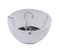 Hanging Planter Wall Mounted Flower Pot Decorative Basket Plant Holder PP Plastic Outdoor Basket with Self Watering for Home Garden, White