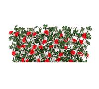 Hanging Planter，Wall Planters for Outdoor Plants，Hanging plant，1PC Artificial Wooden Fence Garden Fence Screening Retractable Trellis Fence with Flowers Leaves