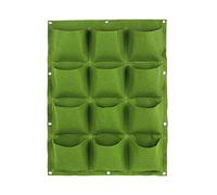 Hanging Planting Grow Bags, 12 Pockets Gardening Hanging Vertical Wall Planter Flower Planting Grow Bags For Yard Garden Home Decoration (Green, 12 Pockets)