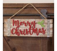 Hanging Plaque - Merry Christmas - Brown
