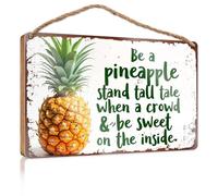 Hanging Plaque Sign Be A Pineapple Stand Tall Tale When A Crowd & Be Sweet On The Inside. Funny Bathroom Signs The Room Decorations(23X35CM)