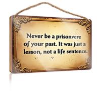 Hanging Plaque Sign Embrace Your Past, Learn From It, Move Forward. Funny Bathroom Signs The Room Decorations(20X30CM)