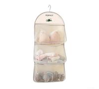 Hanging Pocket Hanger Designed to Maximize Closet Space Efficiently Store Up to 24 Pairs of Socks or Accessories (three floors)