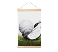 Hanging Posters Wooden Shaft Canvas Prints Wall Art Golf Club Painting Hanging Scroll Painting Wall Banner Modern Artwork Decor for Home Ready to Hang 12"x18"