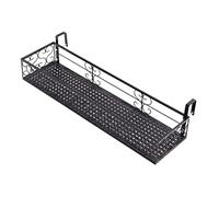 Hanging Railing Planter, 80x25x12cm Iron Balcony Flower Holder, Durable Railing Shelf for Outdoor Plants, Decorative Iron Fence Basket, Perfect for Gardens & Patios