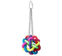 Hanging Rainbow Ball Foraging Parrot Toy with Bell - Large