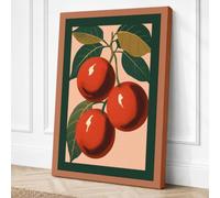 Hanging Red Apples Botanical Canvas Wall Art Print 30x20 Inch
