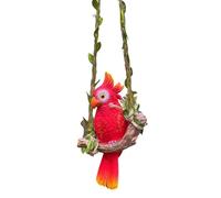 Hanging Resin Parrot Decor, With Fade-Resistant Garden Art, 9.5x4x14cm, Tropical Bird Figurine, Realistic Funny Yard Ornament, Weather Resistant Colorful Statue, For Outdoor Patio Porch Garden Yard