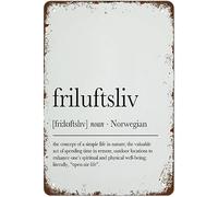 Hanging Retro Metal Sign Vintage Tin Sign Friluftsliv Definition Print Dictionary Art Nordic Print Plaque Retro Wall Decor Poster for Kitchen Bar Coffee Restaurant Home Bedroom GarageTin Sign 8X12 Inches