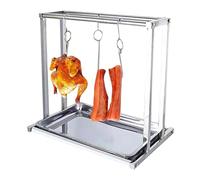 Hanging Roasted Meat Display Rack 304 Stainless Steel, Sausage Drying Rack With Hooks for Smoked Pork/Roast Chicken Duck/Fish, Cooker Meats Roasting Stand(Height - 100cm (39 2/5"))