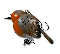 Hanging Robin Metal Tealight Holder with Sturdy Hook - Handcrafted Outdoor/Indoor Garden Ornaments - Unique Gifts for Bird Lovers, Birthdays & Christmas - Ideal for Patios, Trees, Porches
