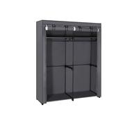 SONGMICS Wardrobe Storage Organiser, Portable Wardrobe with Hanging Rods, Clothes Rack, Foldable, Cloakroom, Bedroom, Study, Stable, 140 x 43 x 174 cm