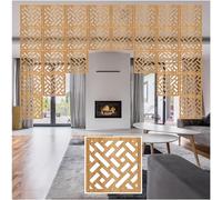 Hanging Room Divider Panel, Folding Privacy Screen Hanging Room Divider Panels Wood Plastic 11.4x11.4 Inches Natural Multiple Sizes(Natural B,17Pcs)