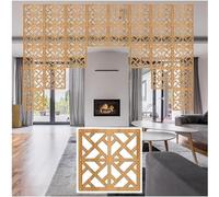 Hanging Room Divider Panel, Folding Privacy Screen Hanging Room Divider Panels Wood Plastic 11.4x11.4 Inches Natural Multiple Sizes(Natural a,17Pcs)