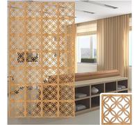 Hanging Room Divider Panel, Folding Privacy Screen Panel Hanging Room Dividers Waterproof Wood Plastic Partitions 29x29cm Pack of Multiple Sizes Black and Natural(Wood Color,17Pcs)