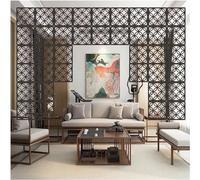 Hanging Room Divider Panel, Folding Privacy Screen Room Hanging Divider Panels DIY Hollow Panel Screens with Hooks & Fittings HDF Waterproof 29x29cm/11.4"x11.4" Black Pack Multiple Quantities(17Pcs)