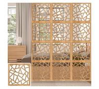 Hanging Room Divider Panel, Geometric Wood Plastic Privacy Screen for Living Room, Bedroom, Wall Separator, 8 Pieces, Ceiling Mounted, Home Décor