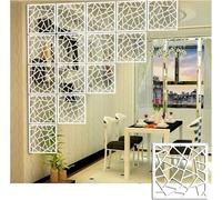 Hanging Room Divider Panel, PVC Hanging Privacy Screen Panels Flower Carving Wall Partition White 29x29cm 1-30 Pieces(17Pcs)