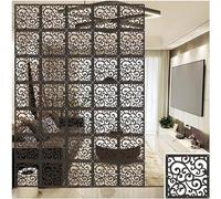 Hanging Room Divider Panel, Wood Plastic Panel Folding Privacy Screen 29x29cm Pack of Multiple Quantities Natural and Black(Black,17Pcs)