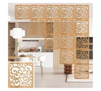 Hanging Room Divider Panel， Wood Plastic Privacy Partitions, Size 29cmx29cm 1-100 Pcs Options(Natural a,9Pcs)