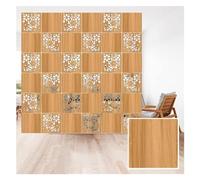 Hanging Room Divider Privacy Screen - 14Pcs Natural Wood Plastic Panels, Ceiling-Mounted Decorative Partition for Home Decor, Simple Hollow Design for Enhanced Privacy