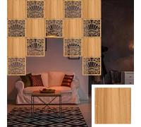Hanging Room Divider Screen, Folding Privacy Screen Panel Room Divider Wood Plastic Natural Multiple Sizes 29x29cm(Natural B,23Pcs)