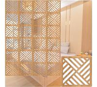 Hanging Room Divider Screen, Folding Privacy Screen Panel Wood-Plastic Hanging Room Divider Partition Natural 29x29cm Multiple Quantities(Natural B,23Pcs)