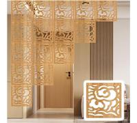 Hanging Room Divider Screen, Hollow Folding Hanging Privacy Screen Divider Panels 29x29cm Natural Multiple Sizes(Natural a,23Pcs)