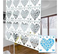 Hanging Room Divider Square Hollow Grid Wood & Plastic Partition Light-Resistant Decorative Office Divider (8pcs) - Modern Space Separator for Home & Office