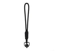 Hanging Rope, 2-Pack 190mm/520mm, Metal Lanyard with 1/4 Rotating Eye Screw, High-Density Polyester Cord for Gear Organization, 6063 Aluminum Alloy Buckle for Camping and Hiking(Lanyard-Short black)