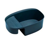 Hanging Saddle Drain Basket Heavy Duty Plastic Sink Colander Vegetable Fruit Washer Drying Storage Basket for Kitchen Counter Space Saving Organizer 21x13.5x7.5cm