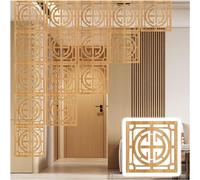 Hanging Screen Carved And Hollow, Hanging Wood Plastic Privacy Screen Room Divider Panel Natural Multiple Sizes(Natural a,23Pcs)
