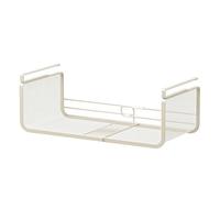 Hanging Shelf Basket: 2 Pack Sliding Organizer Shelves, Adjustable Under Cabinet Support, Heavy Duty Metal Construction | Pantry Closet Counter Shelving Solution D