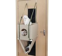 Hanging Shelf for Cat Attached to the Door | Indoor Hammock for Cats, Double Layer Breathable Adjustable Furniture for Climbing Kitten Resting Home Dodo Animal