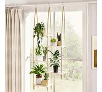 Hanging Shelves Plant Hanger Indoor Window Plant Shelves, Wood Plant Wall Shelf Window Sill Plant Shelf Indoor Hanging Plant Stand