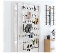 Hanging Shoe Rack Silver Aluminium 66x13x139 cm 7-Tier Plastic Hooks PS PA PP 21