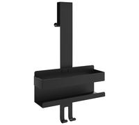 vidaXL Hanging Shower Caddy Bath Shelf Matt Black Brushed 304 Stainless Steel