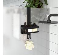 Hanging Shower Caddy Black 41cm Brushed 304 Stainless Steel Overdoor Basket Slim